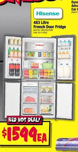 JB Hi-Fi Hisense 483 Litre French Door Fridge offer