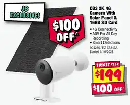 JB Hi-Fi CB3 2K 4G Camera With Solar Panel & 16GB SD Card offer