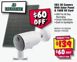 JB Hi-Fi CB3 2K Camera With Solar Panel & 16GB SD Card offer