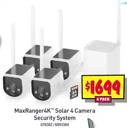 JB Hi-Fi MaxRanger4K™ Solar 4 Camera Security System offer