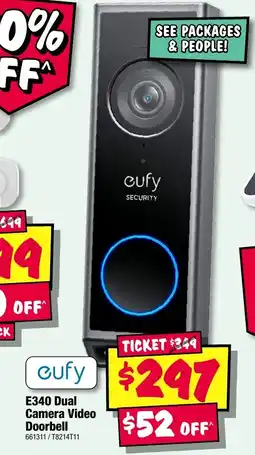 JB Hi-Fi eufy E340 Dual Camera Video Doorbell offer