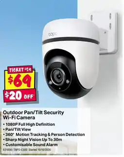 JB Hi-Fi Outdoor Pan/Tilt Security Wi-Fi Camera offer