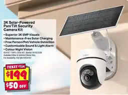JB Hi-Fi 3K Solar-Powered Pan/Tilt Security Camera Kit offer