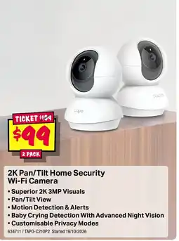 JB Hi-Fi 2K Pan/Tilt Home Security Wi-Fi Camera offer