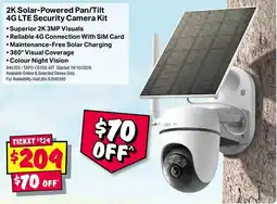 JB Hi-Fi 2K Solar-Powered Pan/Tilt 4G LTE Security Camera Kit offer
