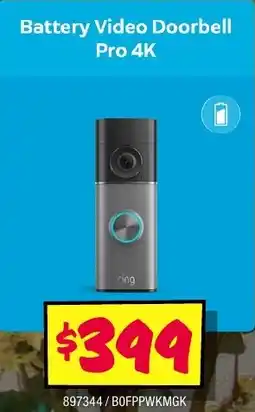 JB Hi-Fi Ring Battery Video Doorbell Pro 4K offer