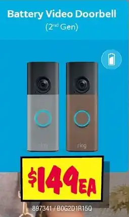 JB Hi-Fi Battery Video Doorbell (2nd Gen) offer