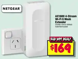 JB Hi-Fi Netgear AX1800 4-Stream Wi-Fi 6 Mesh Extender offer