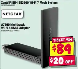 JB Hi-Fi Netgear A7500 Nighthawk Wi-Fi 6 USB Adapter offer