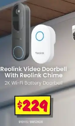 JB Hi-Fi Reolink Video Doorbell With Reolink Chime offer