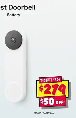 JB Hi-Fi Google Nest Doorbell Battery offer