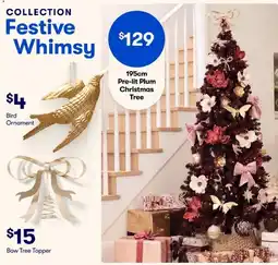 BIG W Festive Whimsy 195cm Pre-lit Plum Christmas Tree offer