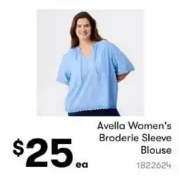 BIG W Avella Women's Broderie Sleeve Blouse offer