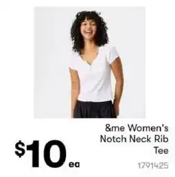 BIG W &me Women's Notch Neck Rib Tee offer