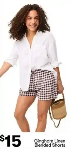 BIG W Gingham Linen Blended Shorts offer