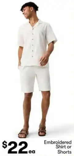 BIG W Embroidered Shirt or Shorts offer