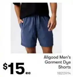 BIG W Allgood Men's Garment Dye Shorts offer