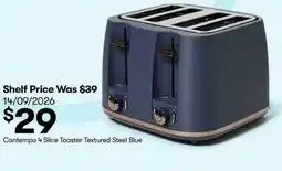 BIG W Contempo 4 Slice Toaster Textured Steel Blue offer