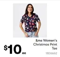 BIG W &me Women's Christmas Print Tee offer