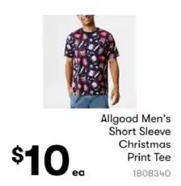 BIG W Allgood Men's Short Sleeve Christmas Print Tee offer