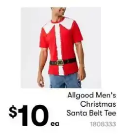 BIG W Allgood Men's Christmas Santa Belt Tee offer