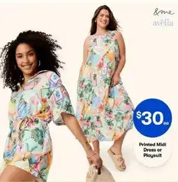 BIG W Printed Midi Dress or Playsuit offer