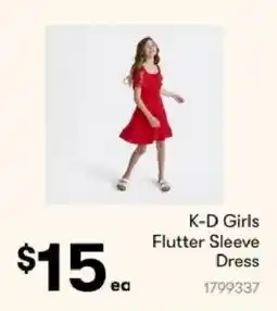BIG W K-D Girls Flutter Sleeve Dress offer