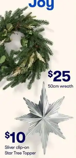BIG W Sliver clip-on Star Tree Topper offer
