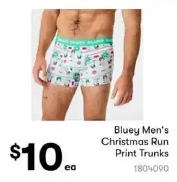 BIG W Bluey Men's Christmas Run Print Trunks offer