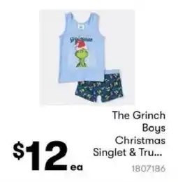 BIG W The Grinch Boys Christmas Singlet & Tru... offer