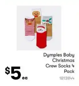 BIG W Dymples Baby Christmas Crew Socks offer