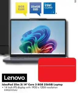 The Good Guys Lenovo IdeaPad Slim 3i 14" Core 3 8GB 256GB Laptop offer