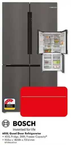 The Good Guys Bosch 605L Quad Door Refrigerator offer