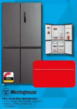 The Good Guys Westinghouse 496L Quad Door Refrigerator offer