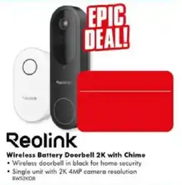 The Good Guys Reolink Wireless Battery Doorbell 2K with Chime offer