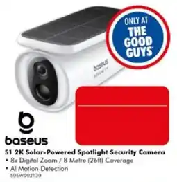 The Good Guys Baseus S1 2K Solar-Powered Spotlight Security Camera offer