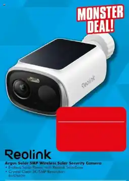 The Good Guys Reolink Argus Solar 5MP Wireless Solar Security Camera offer
