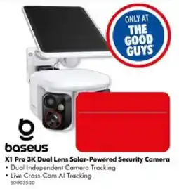 The Good Guys Baseus X1 Pro 3K Dual Lens Solar-Powered Security Camera offer