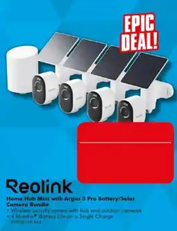 The Good Guys Reolink Home Hub Mini with Argus 3 Pro Battery/Solar Camera Bundle offer