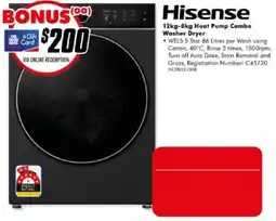 The Good Guys Hisense 12kg-8kg Heat Pump Combo Washer Dryer offer