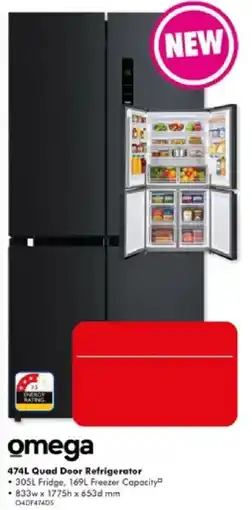 The Good Guys Omega 474L Quad Door Refrigerator offer