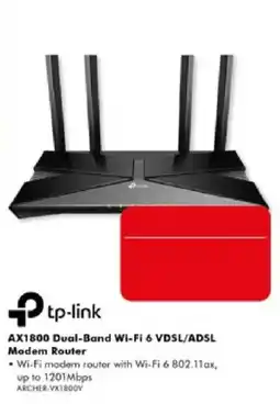 The Good Guys tp-link AX1800 Dual-Band Wi-Fi 6 VDSL/ADSL Modem Router offer