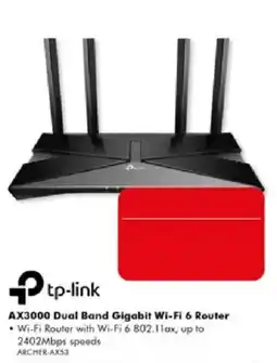The Good Guys tp-link AX3000 Dual Band Gigabit Wi-Fi 6 Router offer
