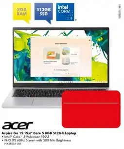 The Good Guys Acer Aspire Go 15 15.6" Core 5 8GB 512GB Laptop offer