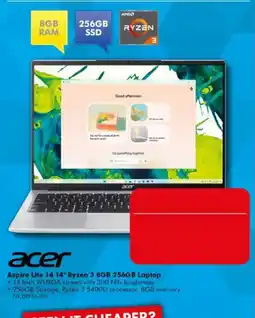 The Good Guys Acer Aspire Lite 14 14" Ryzen 3 8GB 256GB Laptop offer