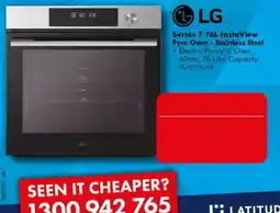 The Good Guys LG Series 7 76L InstaView Pyro Oven - Stainless Steel offer