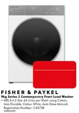 The Good Guys Fisher & Paykel 9kg Series 5 Contemporary Front Load Washer offer
