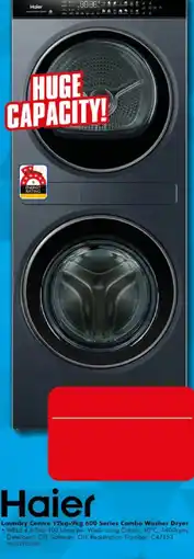 The Good Guys Haier Laundry Centre 12kg-9kg 600 Series Combo Washer Dryer offer
