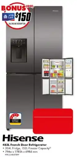 The Good Guys Hisense 483L French Door Refrigerator offer
