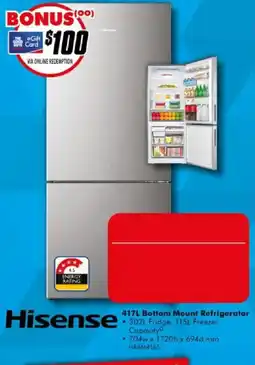 The Good Guys Hisense 417L Bottom Mount Refrigerator offer